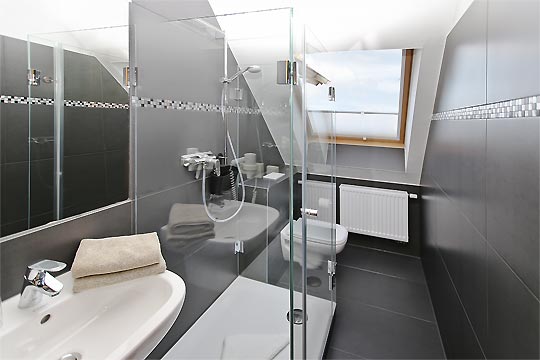 modernes Bad mit Dusche und WC