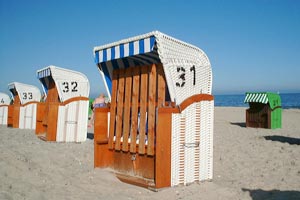 Strandkörbe am Kühlungsborner Strand stunden- oder tageweise mieten